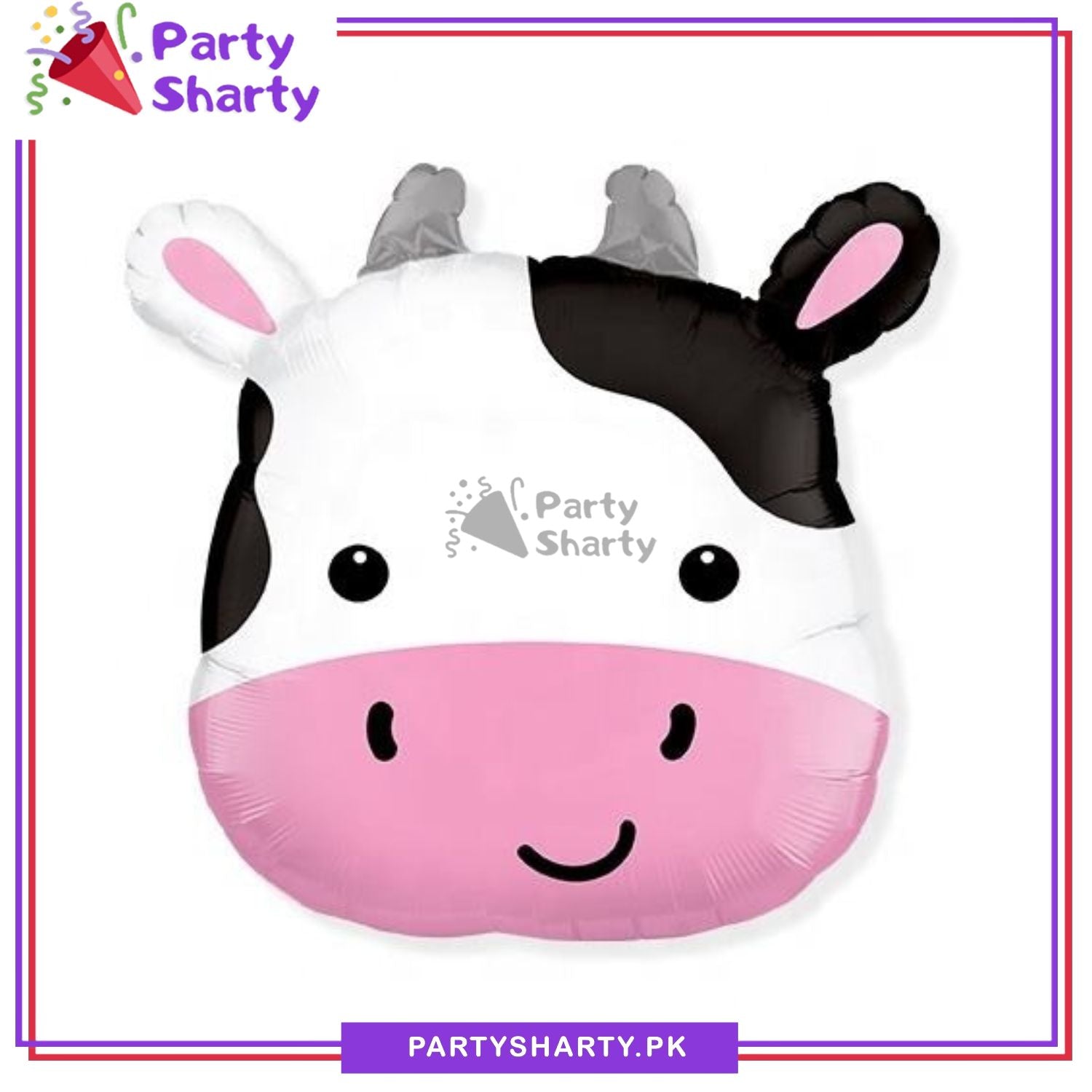 Cute Cow Head Shaped Foil Balloons For Jungle / Farm Theme Birthday Party Decoration and Celebration