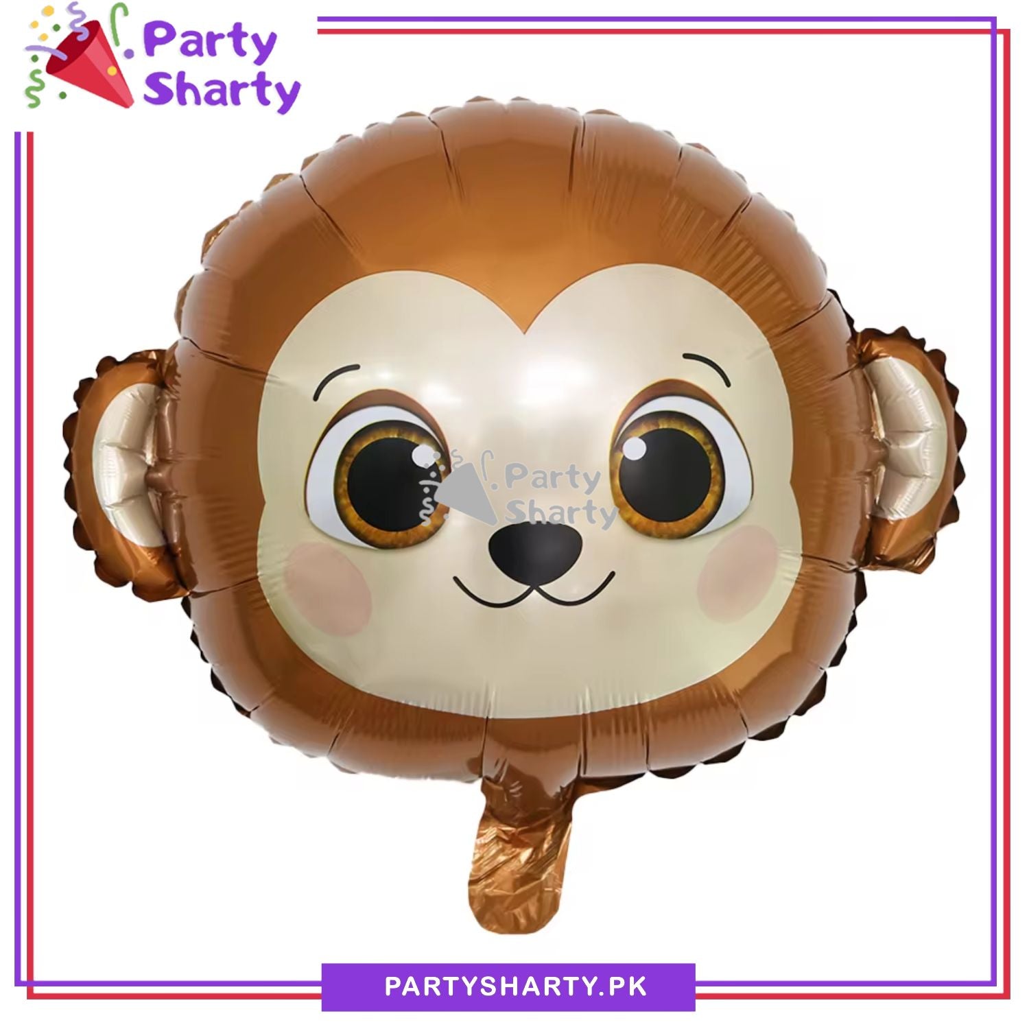 Cute Monkey Face Shaped Foil Balloons For Jungle / Safari / Wild One Theme Birthday Party Decoration and Celebration