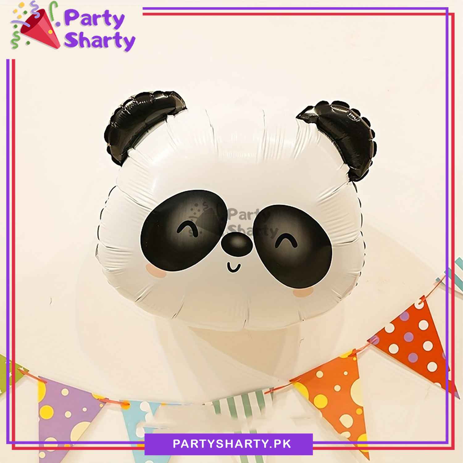 Cute Panda Head Shaped Foil Balloons For Jungle / Safari / Wild One Theme Birthday Party Decoration and Celebration