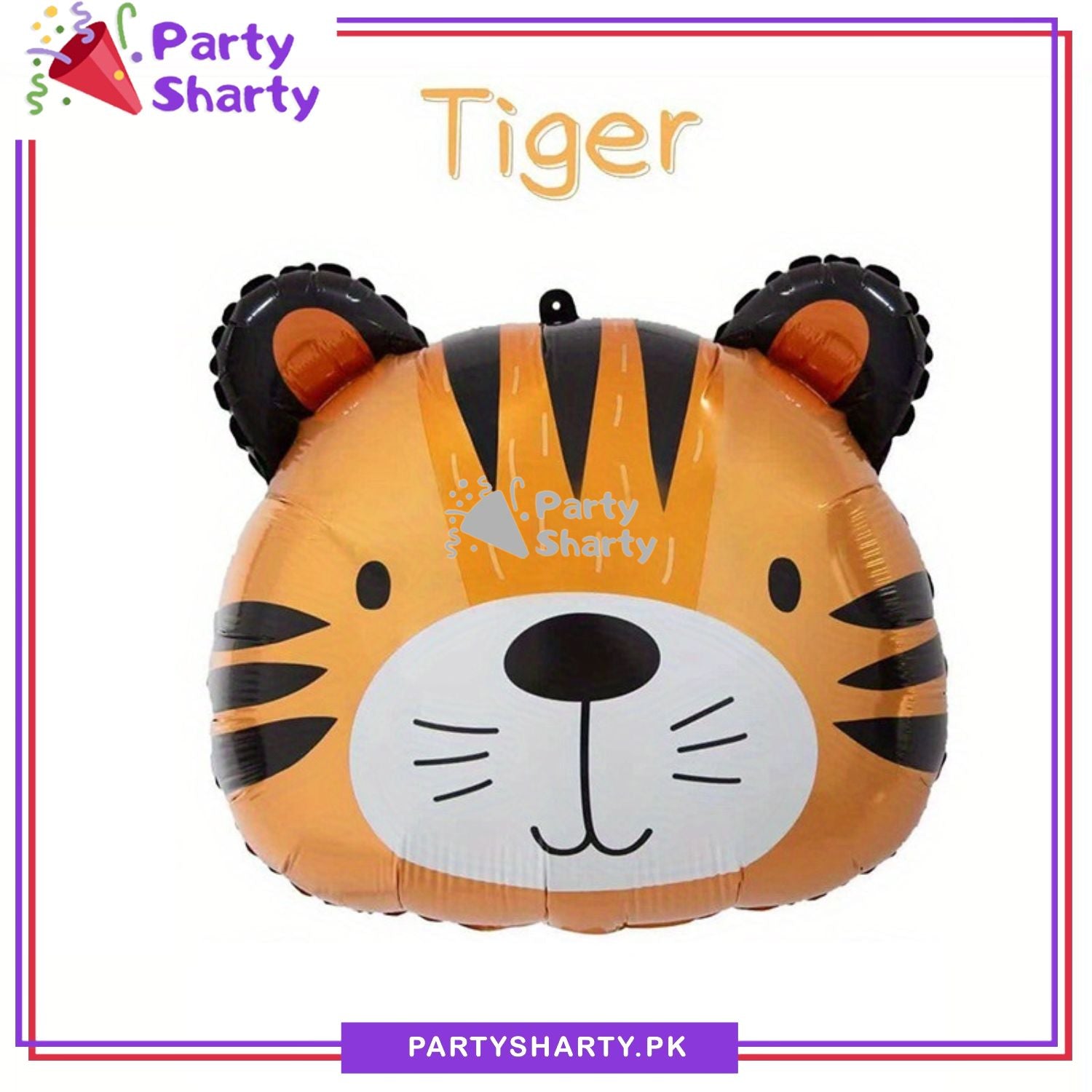 Cute Tiger Face Shaped Foil Balloons For Jungle / Safari / Wild One Theme Birthday Party Decoration and Celebration