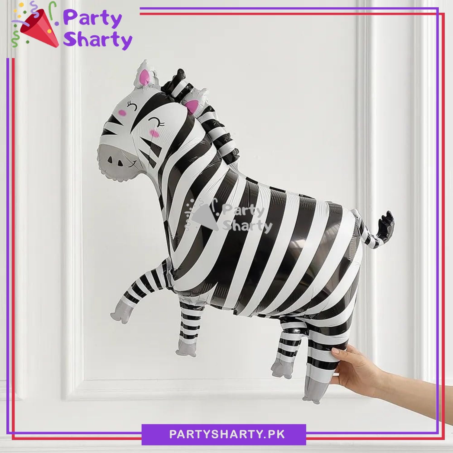 Cute Zebra Shaped Foil Balloons For Jungle / Safari / Wild One Theme Birthday Party Decoration and Celebration