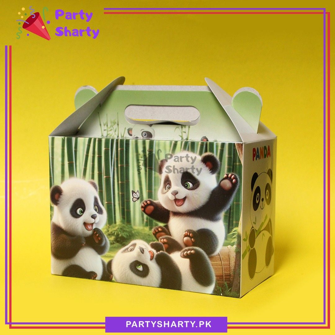 D-1 Panda Theme Goody Boxes Pack of 10 For Birthday Party and Decoration