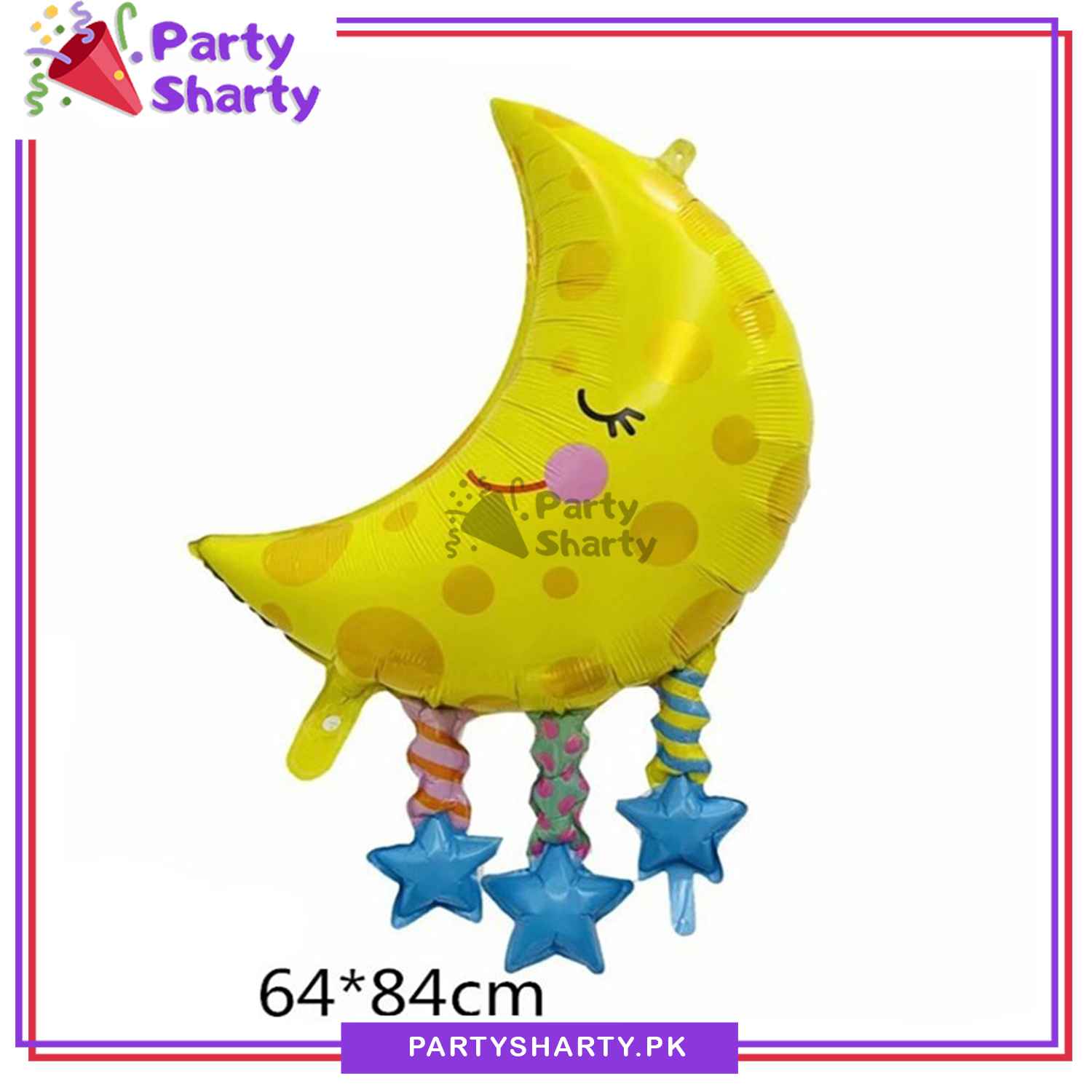 D-1 Large Size Sleeping Moon Foil Balloon for Baby Shower Twinkle Twinkle Little Star Birthday Party Decoration and Celebration