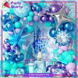 D-2 100pcs Frozen Snowflake Balloons Garland Arch For Party Decoration & Celebration