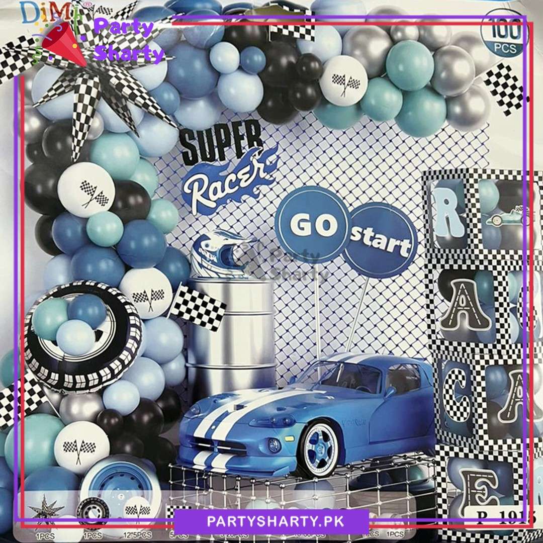 D-2 100pcs Too Fast Tyre Theme Set For Racing Car Themed Party Decoration & Celebration