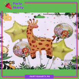 D-2 5pcs/set Cute Giraffe Theme Foil Balloons For Jungle / Safari Theme Decoration and Celebration