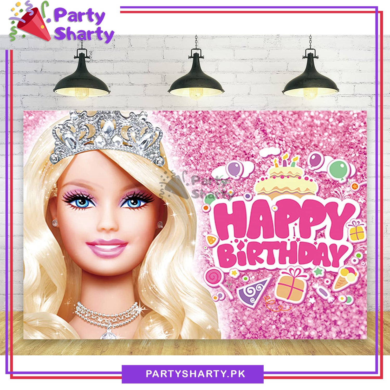 D-2 Barbie Theme Panaflex Backdrop For Theme Based Birthday Decoration and Celebration