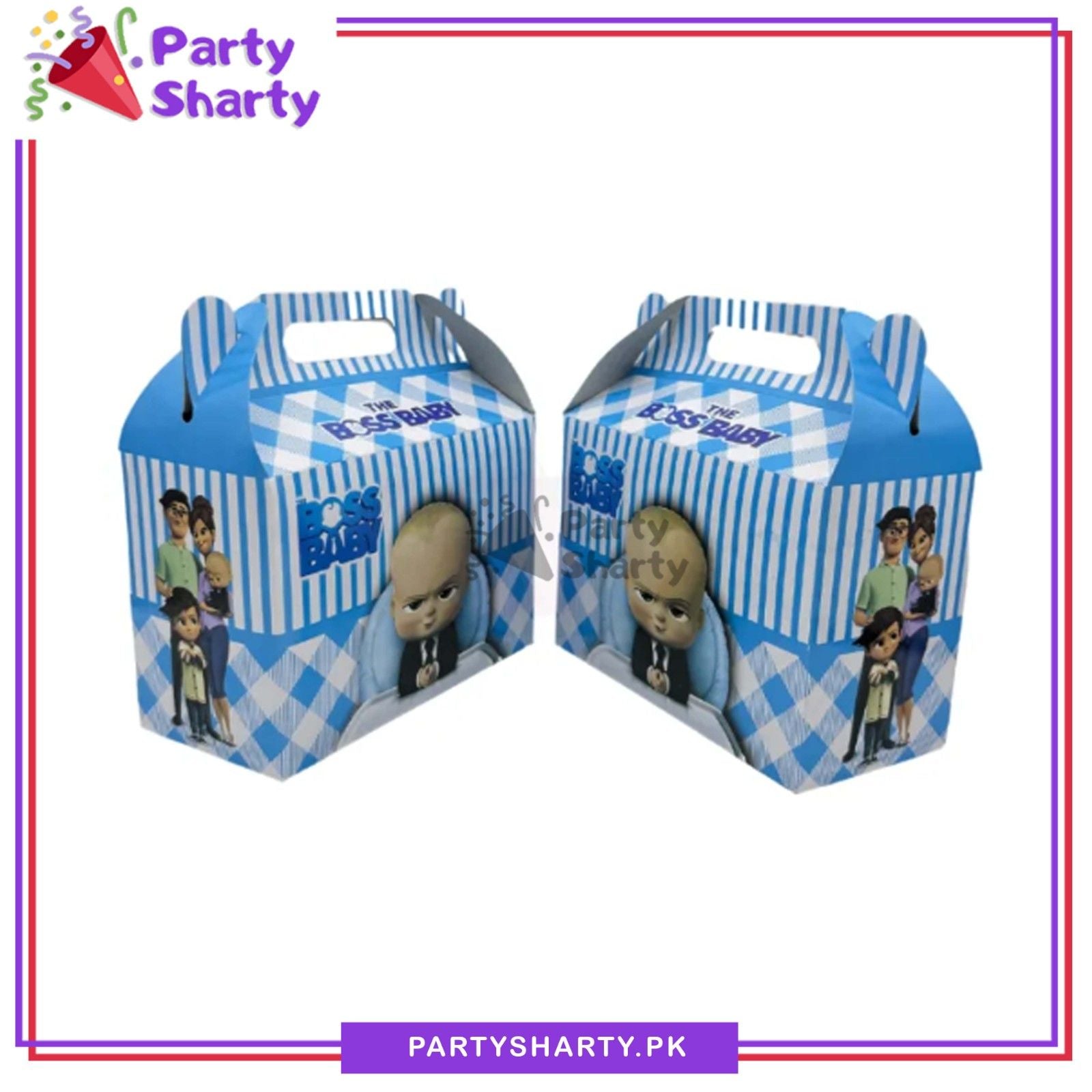 D-2 Boss Baby Theme Goody Boxes Pack of 10 For Theme Birthday Decoration & Celebration