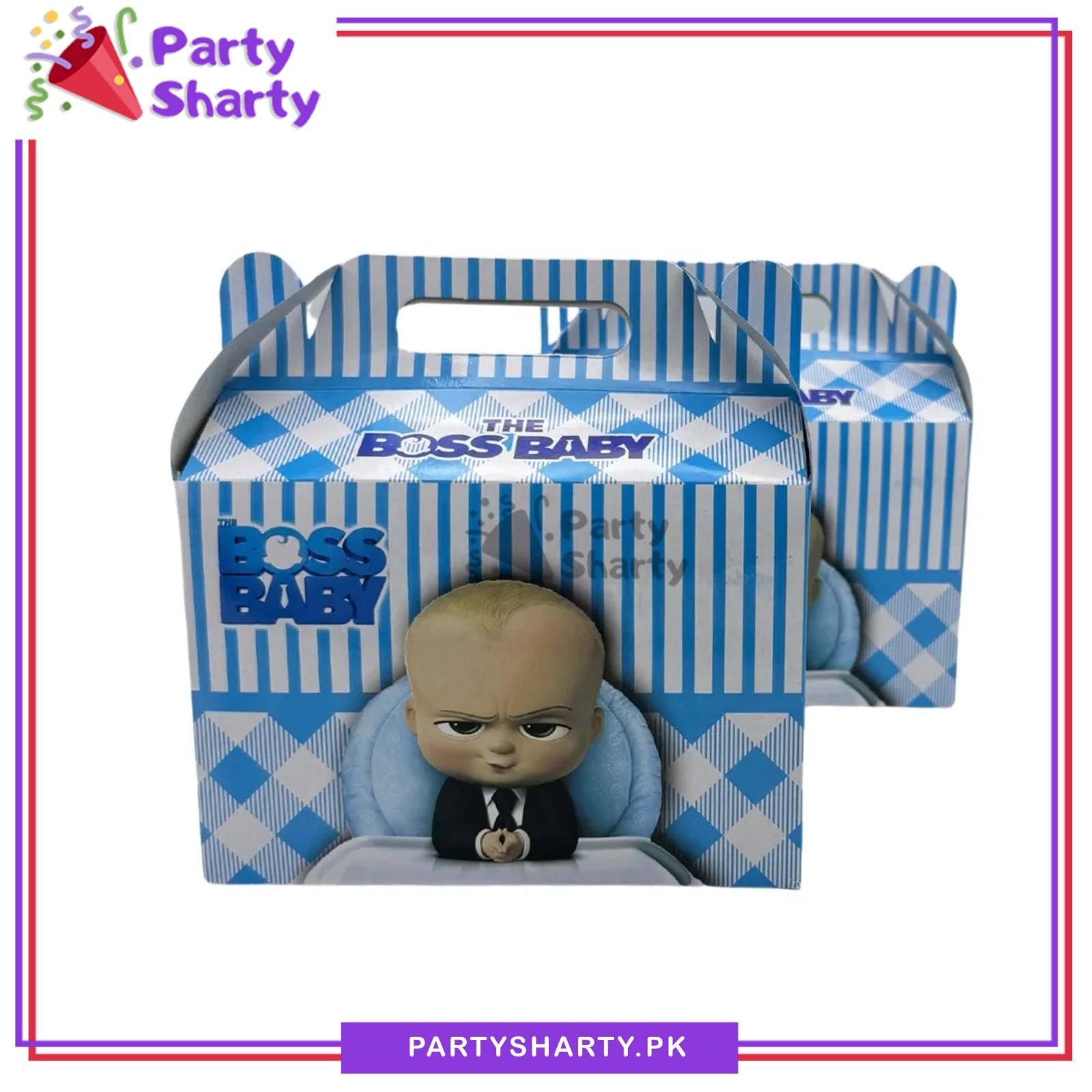D-2 Boss Baby Theme Goody Boxes Pack of 10 For Theme Birthday Decoration & Celebration