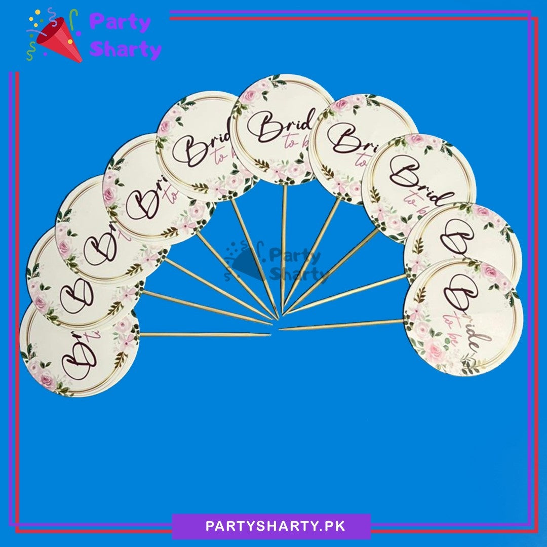 D-2 Bride To Be Theme Cup Cake Topper For Bride To Be Theme Party Decoration