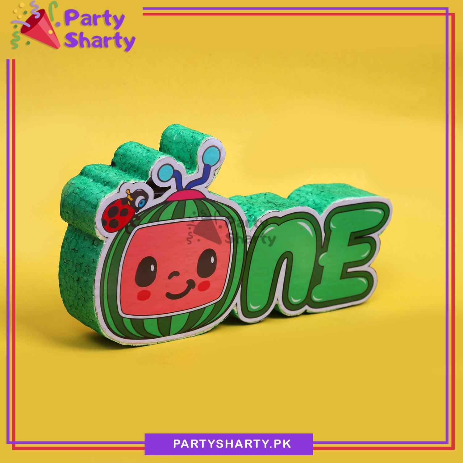 D-2 Cocomelon ONE Thermocol Standee For Cocomelon / Watermelon Theme Based First Birthday Celebration and Party Decoration