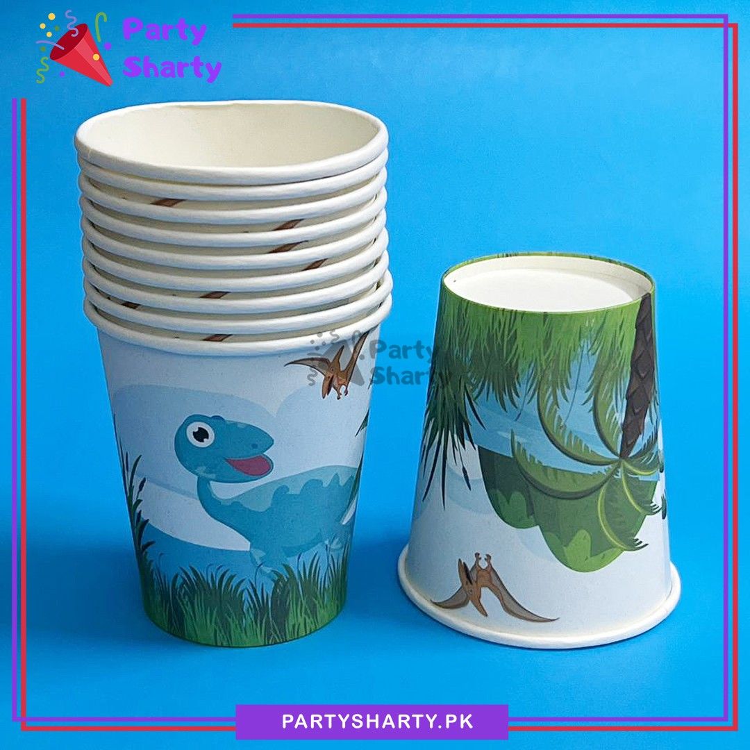 D-2 Cute Dinosaur Theme Birthday Party Paper Cups / Glass For Themed Based Party Supplies & Decorations