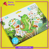 5pcs/Set Green Dino Birthday Cartoon Foil Balloon Set For Dinosaur / Dragon Theme Party Decoration