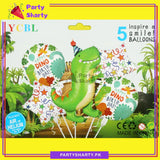 5pcs/Set Green Dino Birthday Cartoon Foil Balloon Set For Dinosaur / Dragon Theme Party Decoration