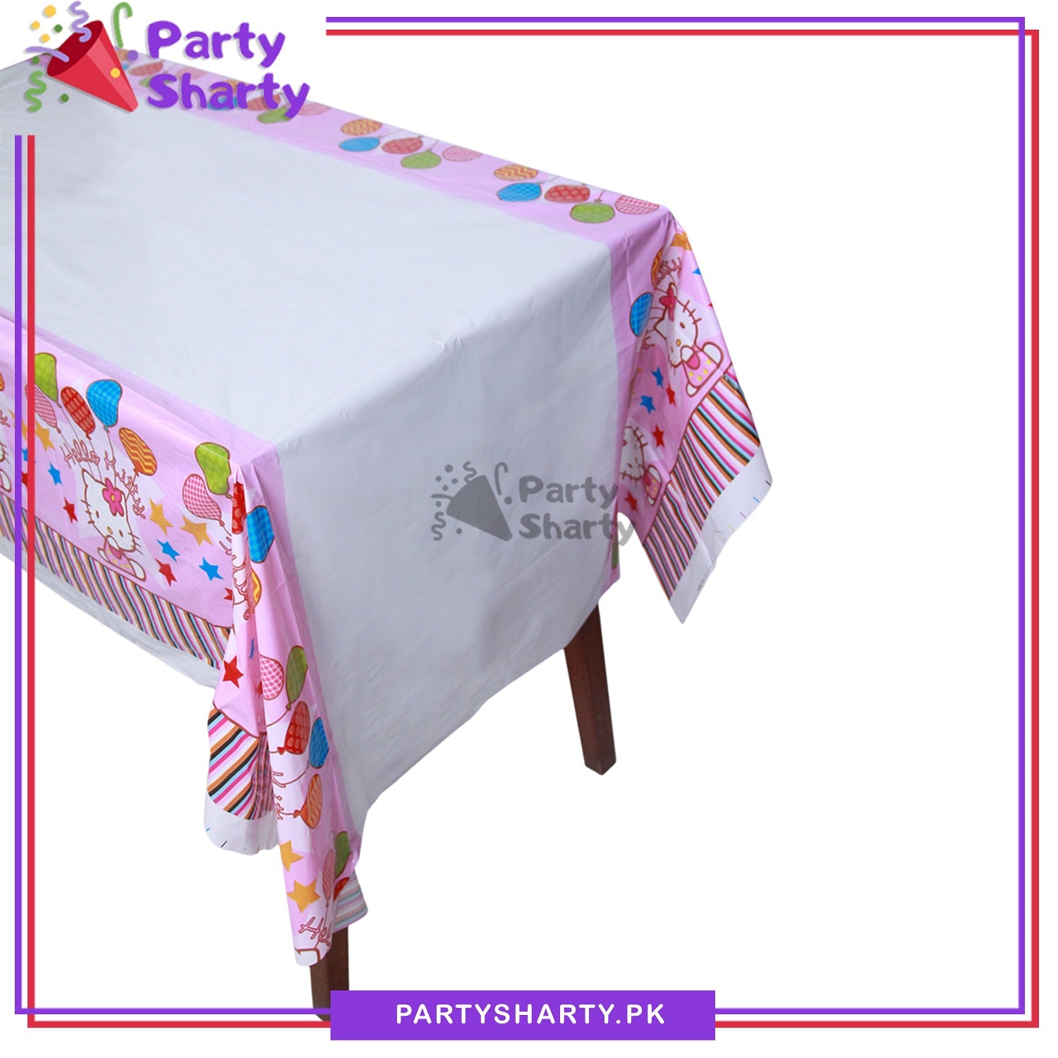 D-1 Hello Kitty Theme Table Cover for Birthday Party and Decoration