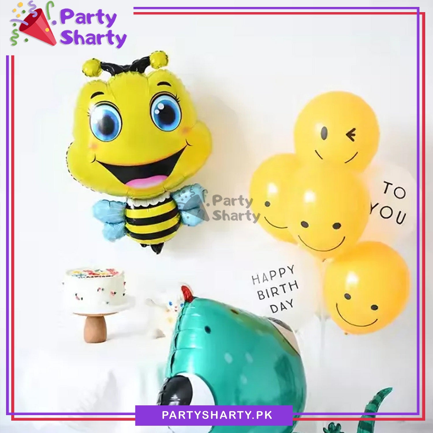 D-2 Honey Bee / Bubble Bee Foil Balloon For Birthday Party Decoration And Celebration