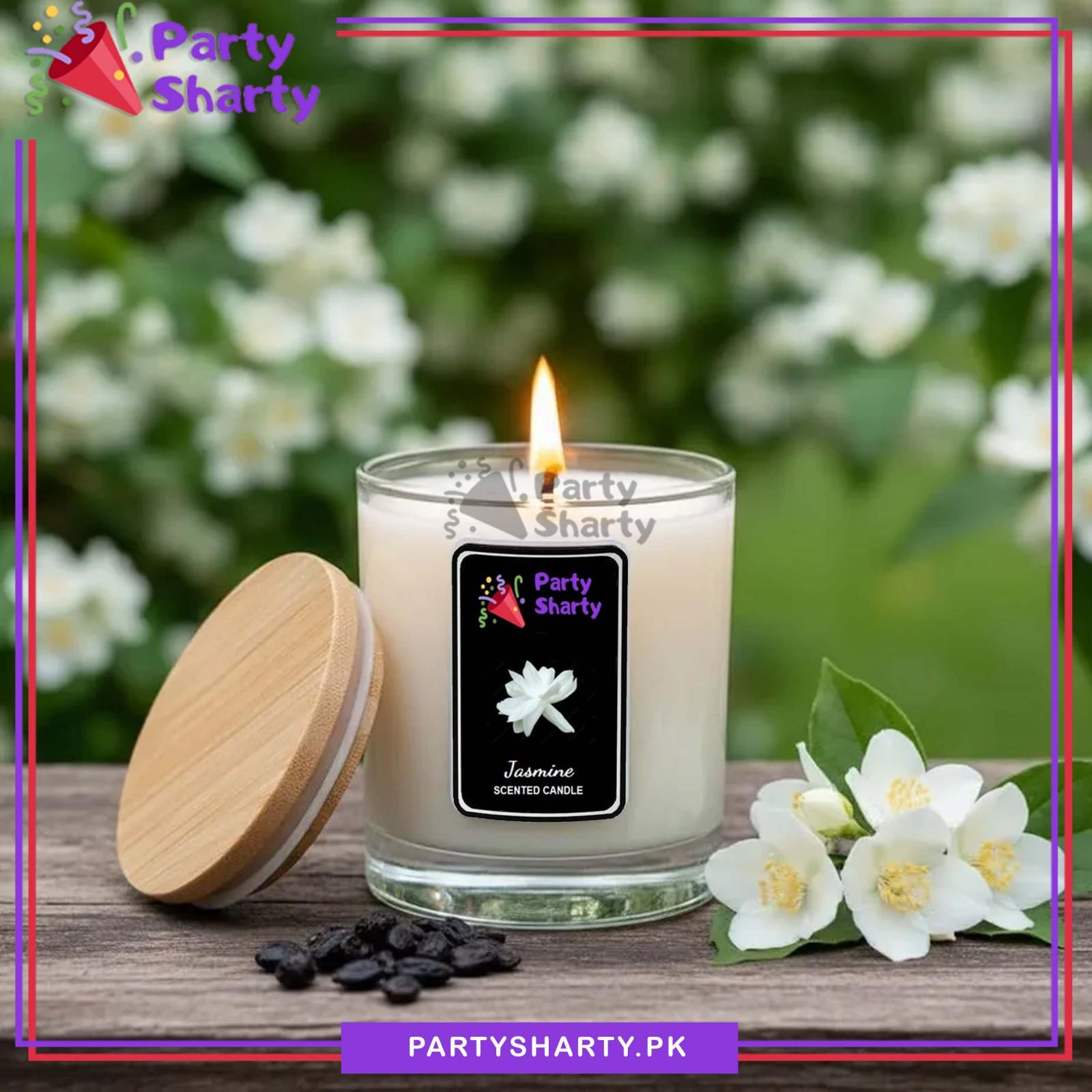 Jasmine Scented Candle – Glass Jar With Wooden Cap