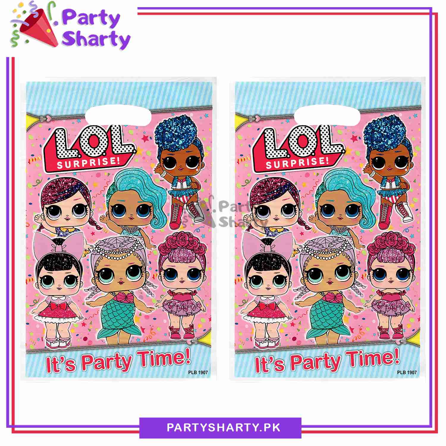 D-2 Lol Doll Theme Goody Bag Pack Of 10 Lol Doll Theme Favor Bags