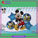 D-2 Stylish Mickey Mouse Cartoon Foil Balloon Set - 5 Pieces For Birthday Party Decoration