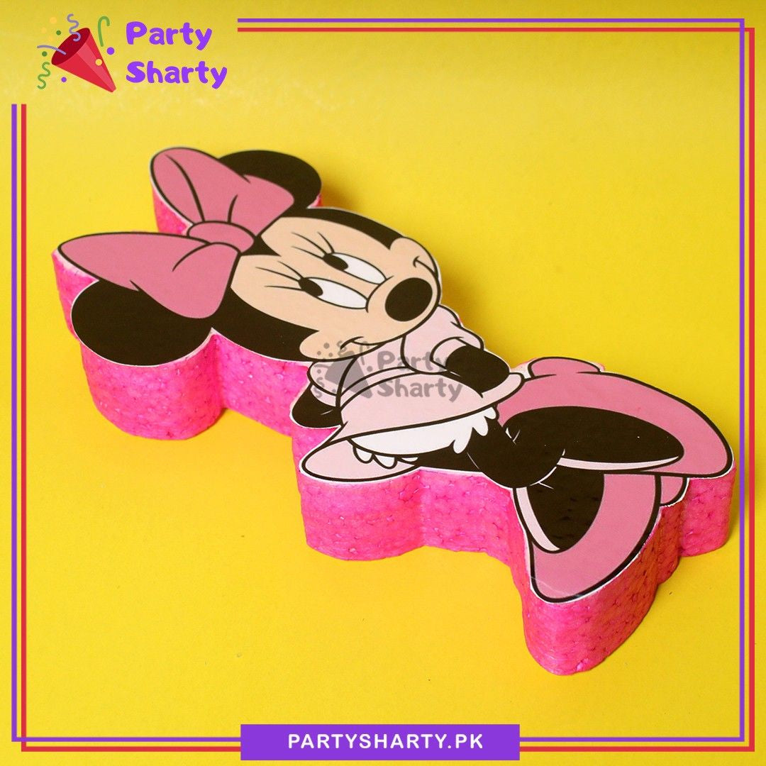 Pink Minnie Mouse Character Thermocol Standee For Minnie Mouse Theme Based Birthday Celebration & Party Decoration