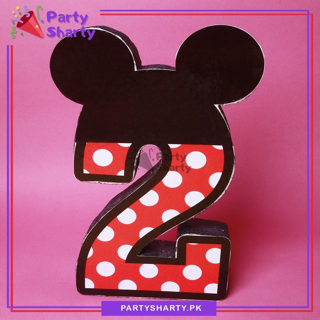 Numeric 2 Thermocol Standee For Mickey Mouse Theme Based Second Birthday Celebration and Party Decoration