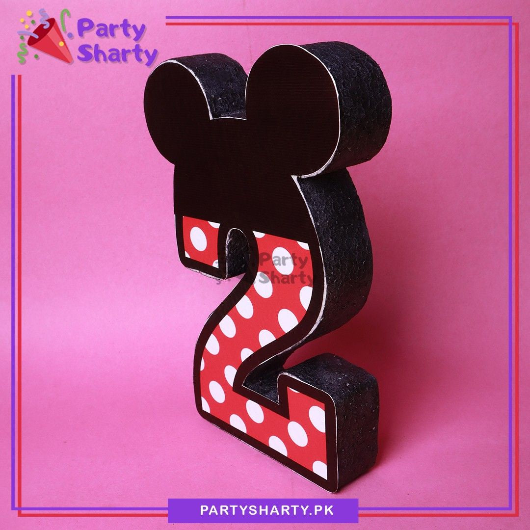 Numeric 2 Thermocol Standee For Mickey Mouse Theme Based Second Birthday Celebration and Party Decoration