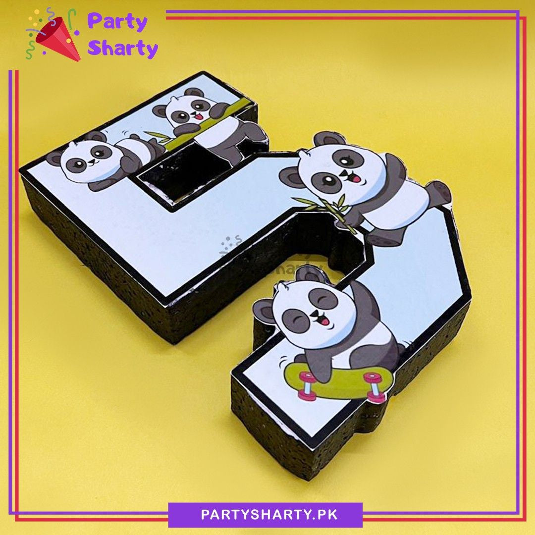 D-2 Numeric 5 Thermocol Standee For Panda Theme Based Fifth Birthday Celebration & Decoration