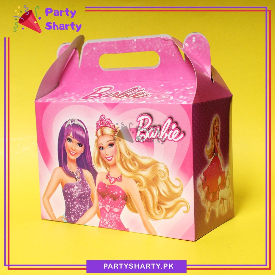 D-2 Pink Barbie Theme Goody Boxes Pack of 10 For Barbie Theme Giveaways