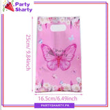 D-2 Pink Butterfly Theme Goody Bags Pack of 10 For Butterfly Theme Party Gift Favor Bags
