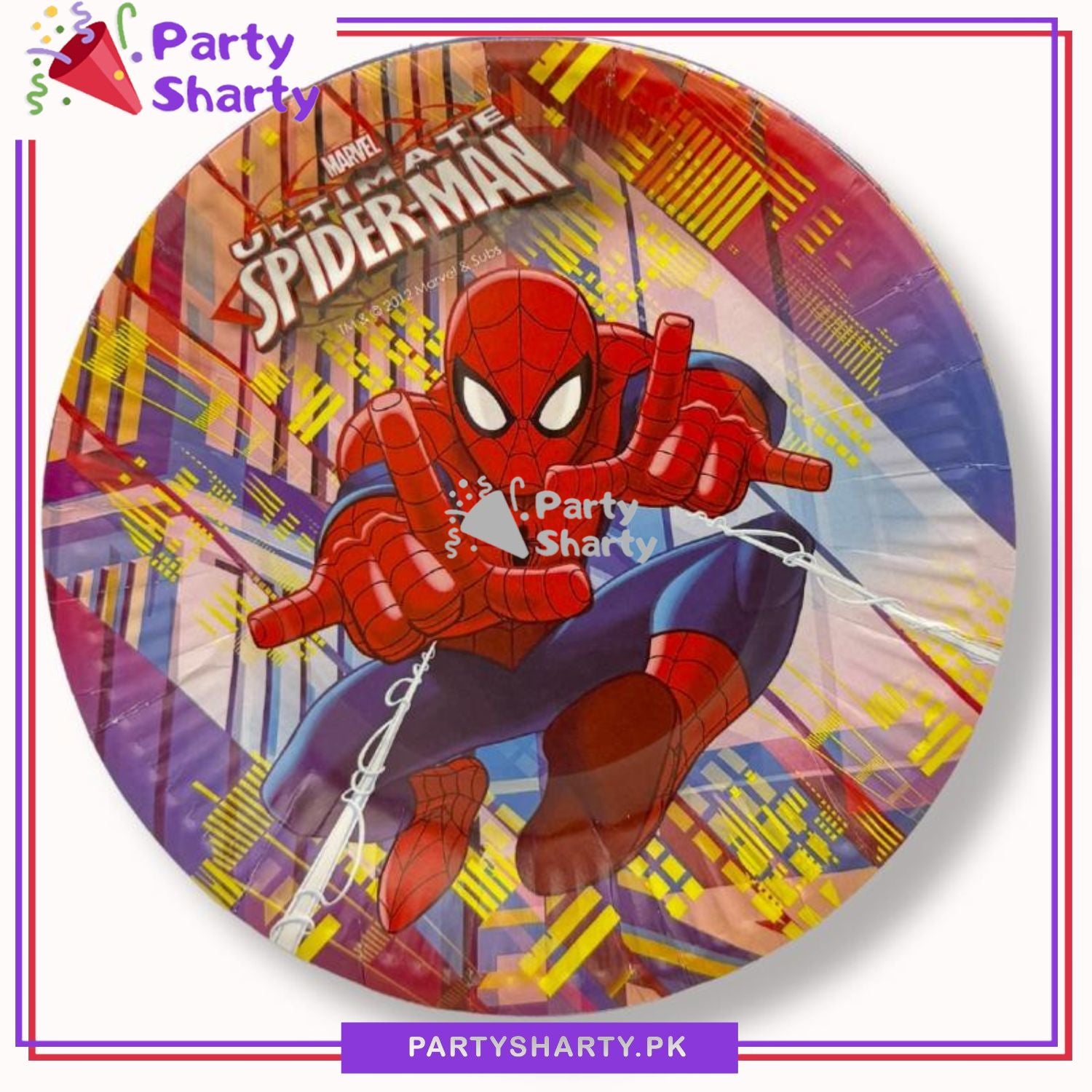 D-2 Spiderman Theme Party Disposable Paper Plates for Spider Man Theme Party and Decoration