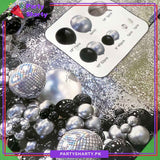 D-2 100pcs Black & Metallic Silver with Diso Orbz Balloon Garland Arch Kit For Party Event Decoration