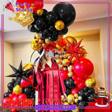 100pcs Red, Black, Metallic Rose Gold & Golden Balloon Garland Arch Kit For Party Event Decoration
