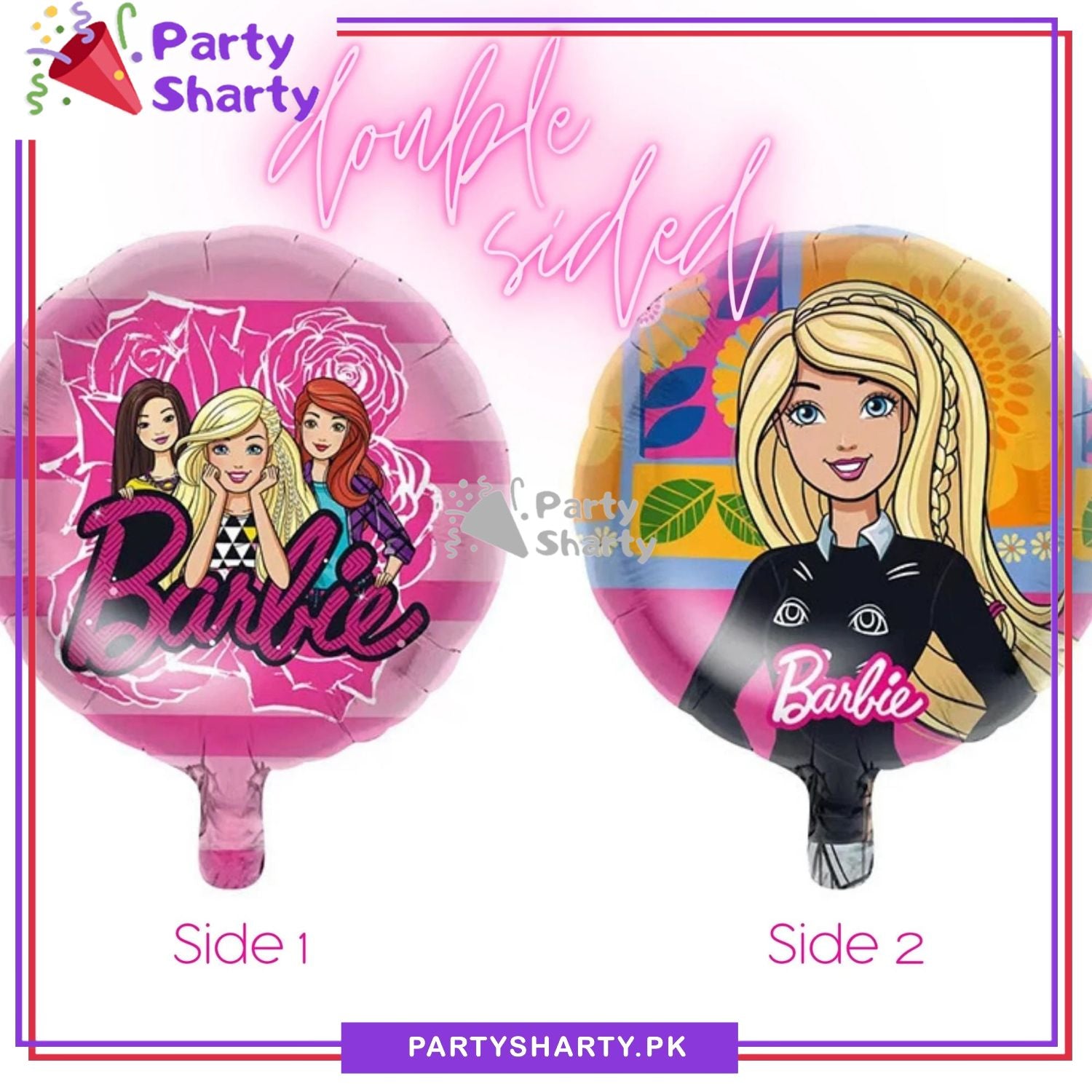 D-2 18inches Barbie Round Foil Balloons For Barbie Theme Party Decoration and Celebration