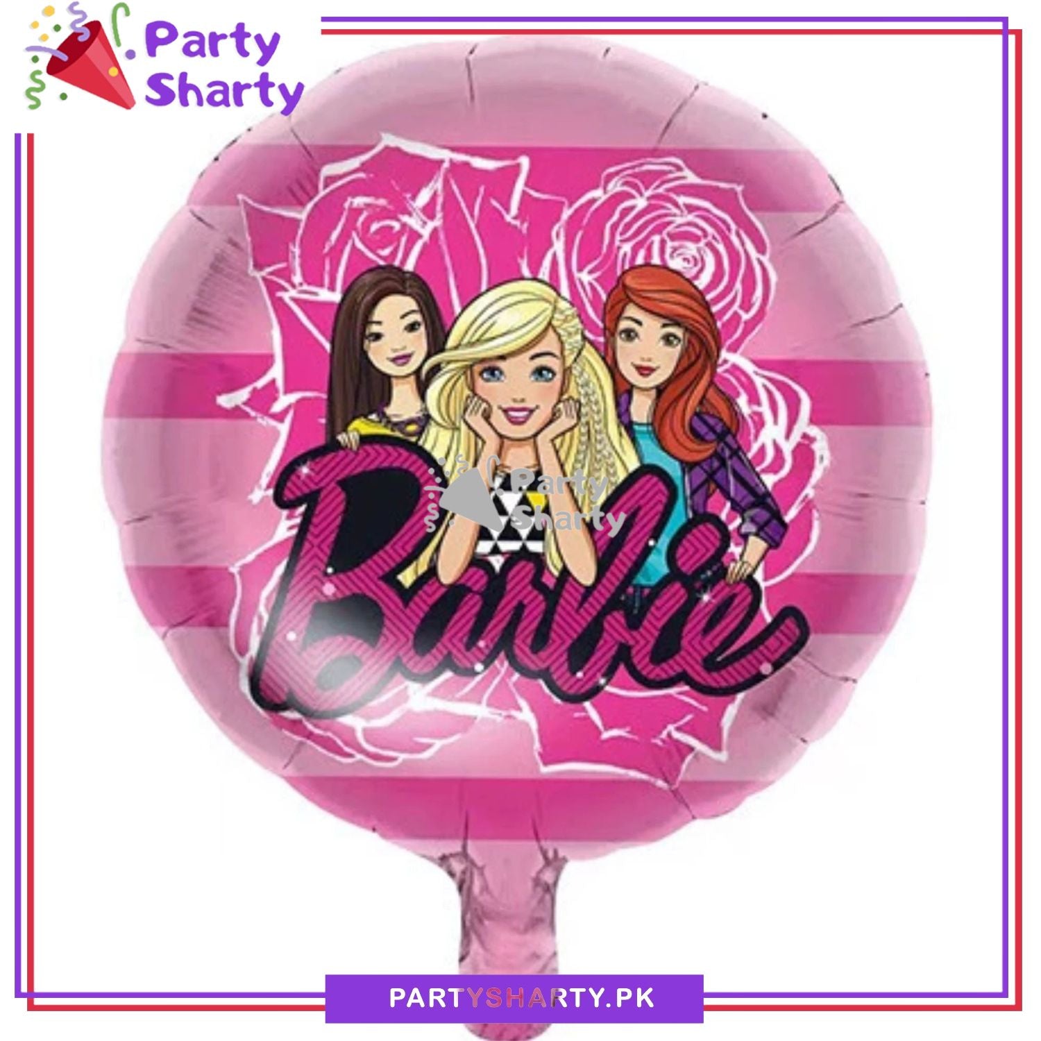 D-2 18inches Barbie Round Foil Balloons For Barbie Theme Party Decoration and Celebration