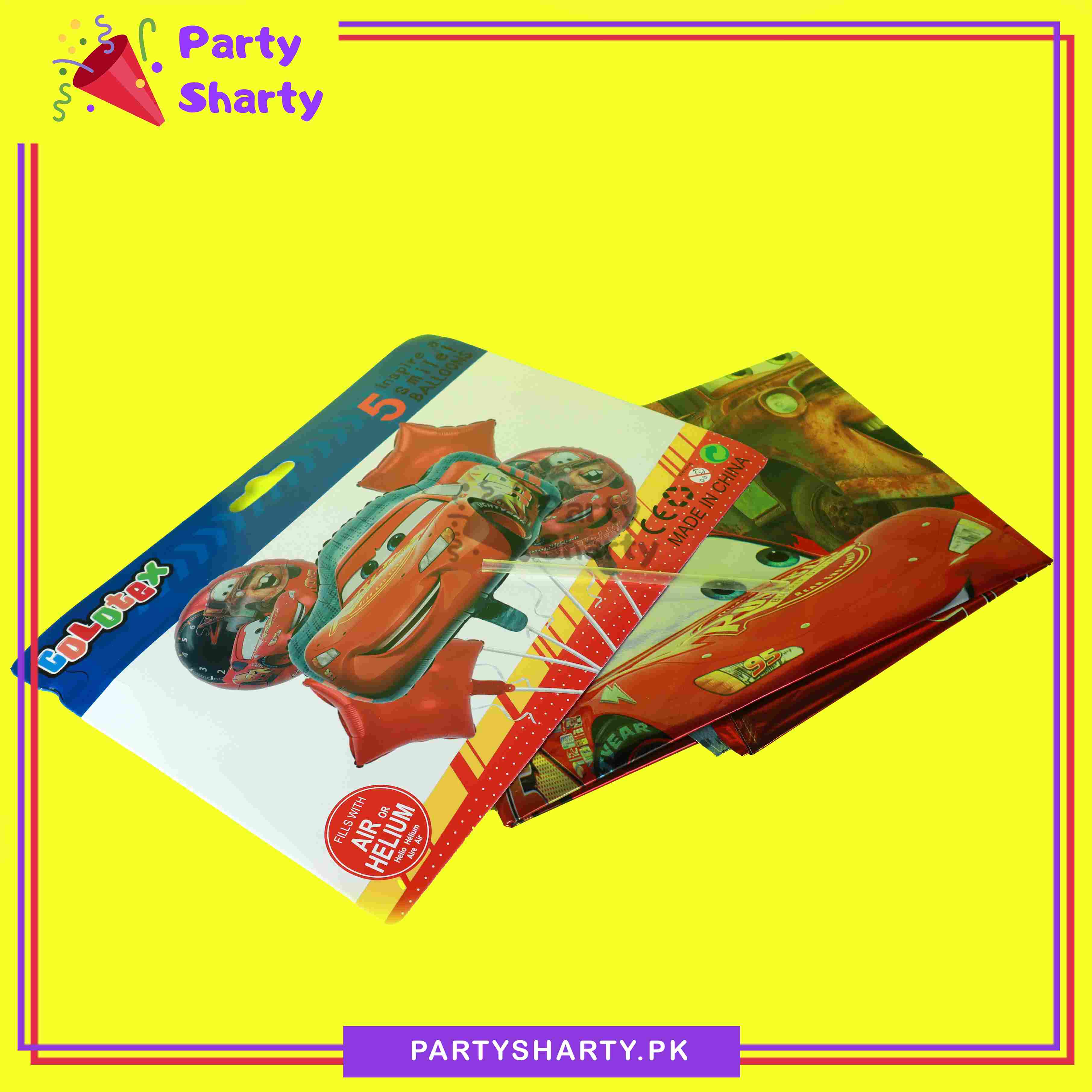 D-2 5pcs/set Lightning McQueen Car Shaped Foil Balloons For Car Theme Party Decoration and Celebration