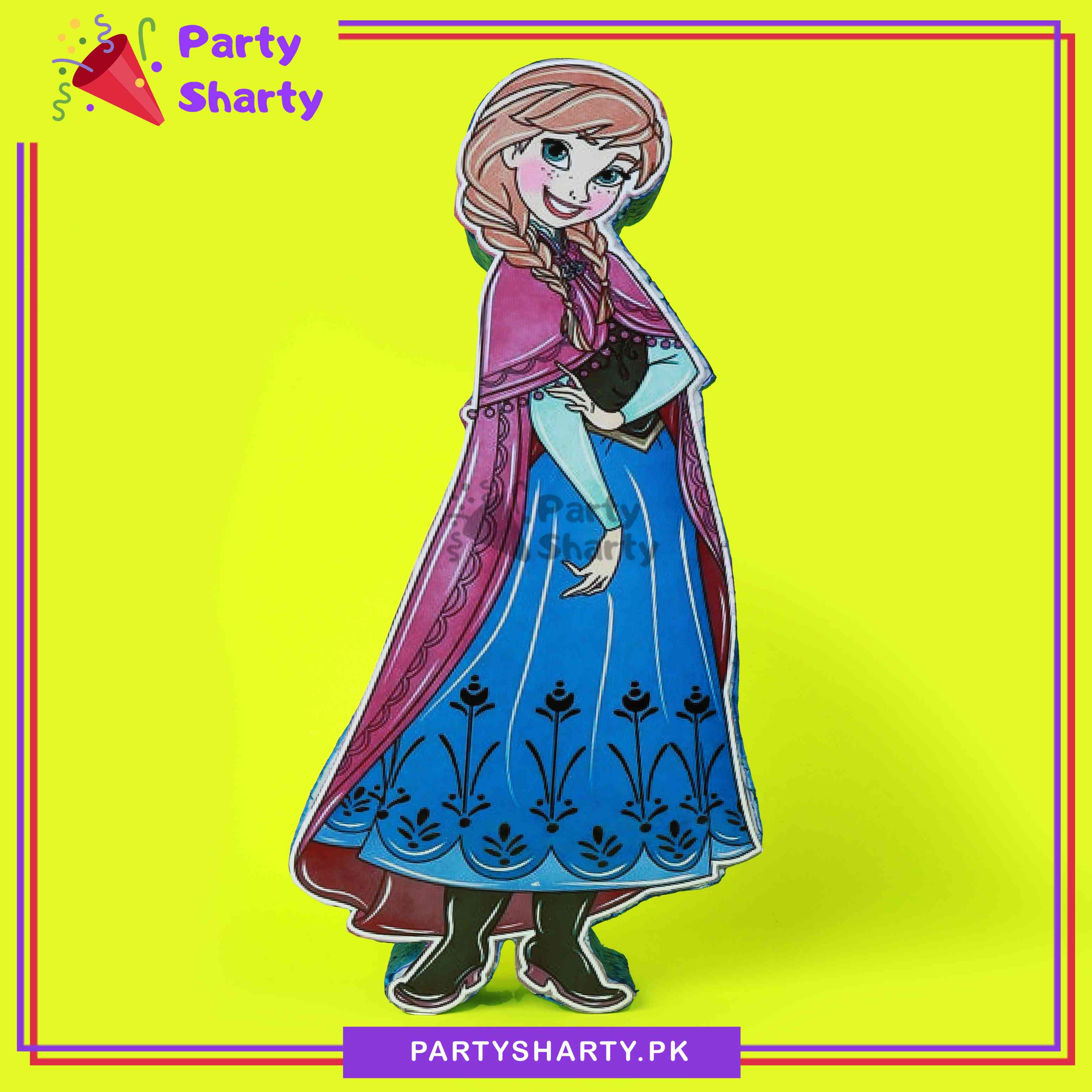 D-2 Anna Character Thermocol Standee For Frozen Theme Based Birthday Celebration and Party Decoration