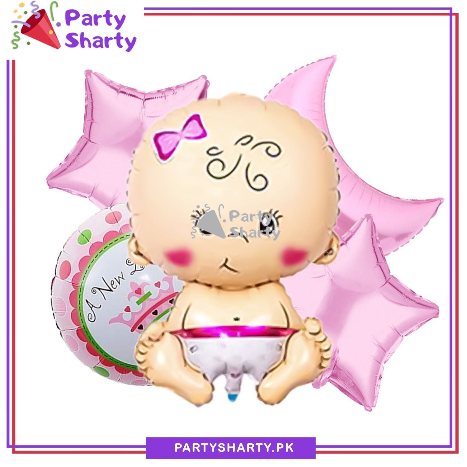D-2 Baby Shaped Foil Balloon Set (Boy / Girl) Foil Balloons for Baby Shower, Welcome Baby & Gender Reveal Decoration and Celebration