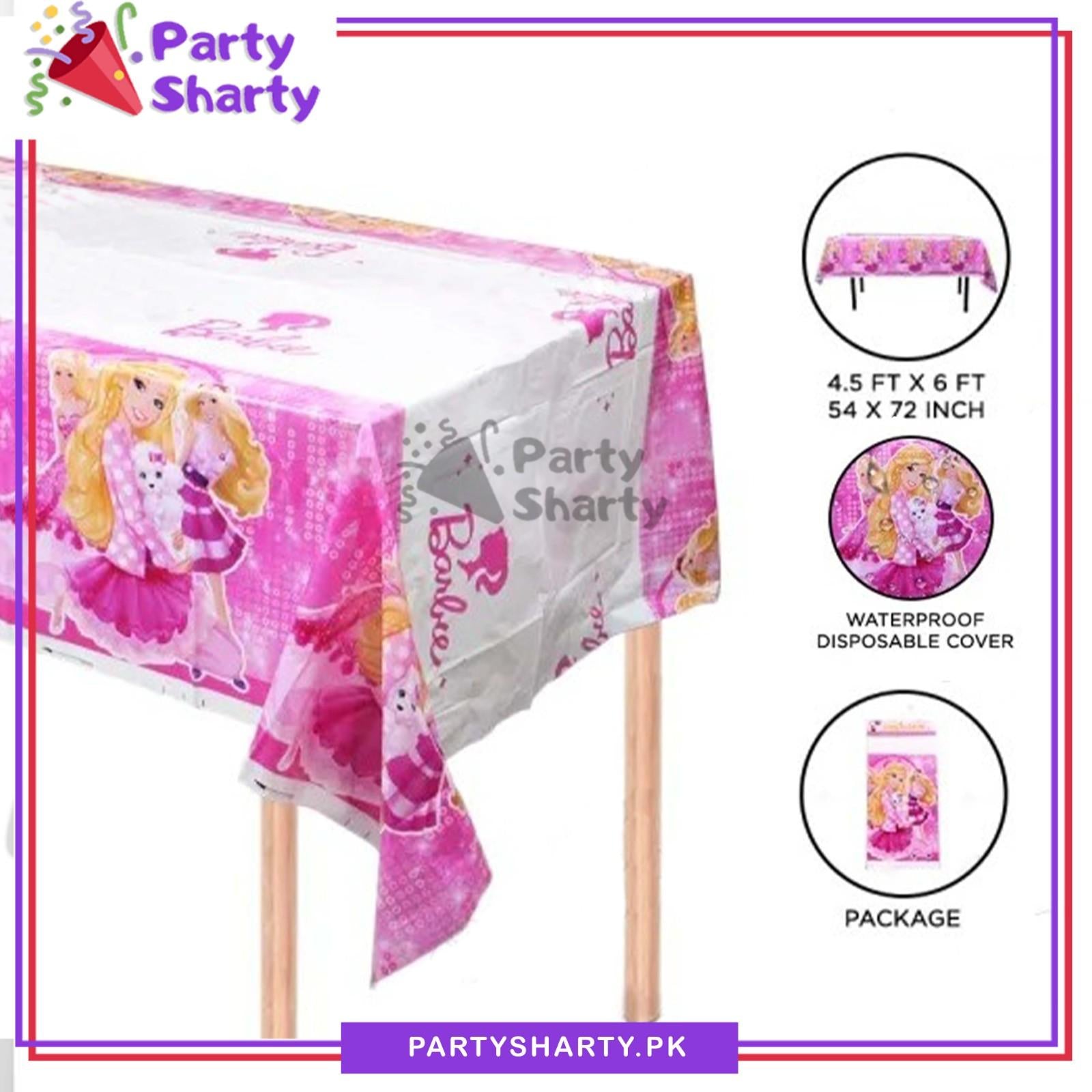 D-2 Barbie Theme Table Cover for Barbie Theme Party Decoration