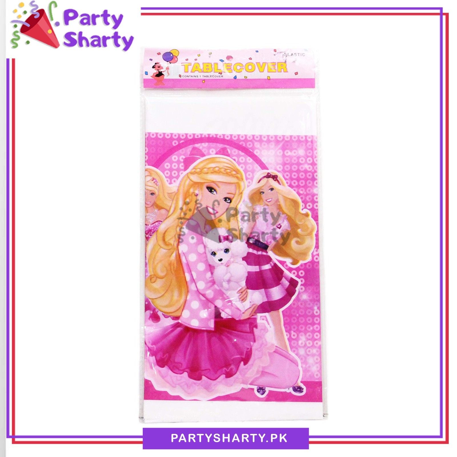 D-2 Barbie Theme Table Cover for Barbie Theme Party Decoration