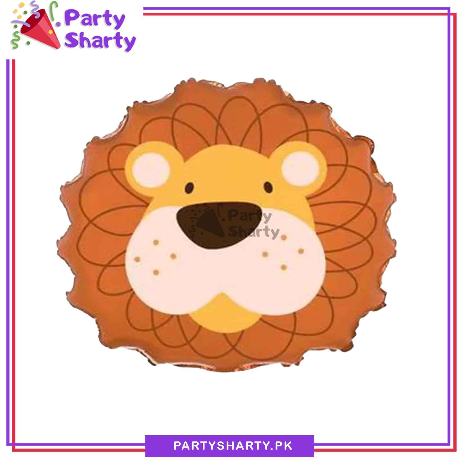 D-2 Cute Lion Head Shaped Foil Balloons For Jungle / Safari / Wild One Theme Birthday Party Decoration and Celebration