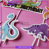 D-2 Dinosaur Theme Cake Topper Set of 6 for Dinosaur Theme Birthday Decoration and Celebration