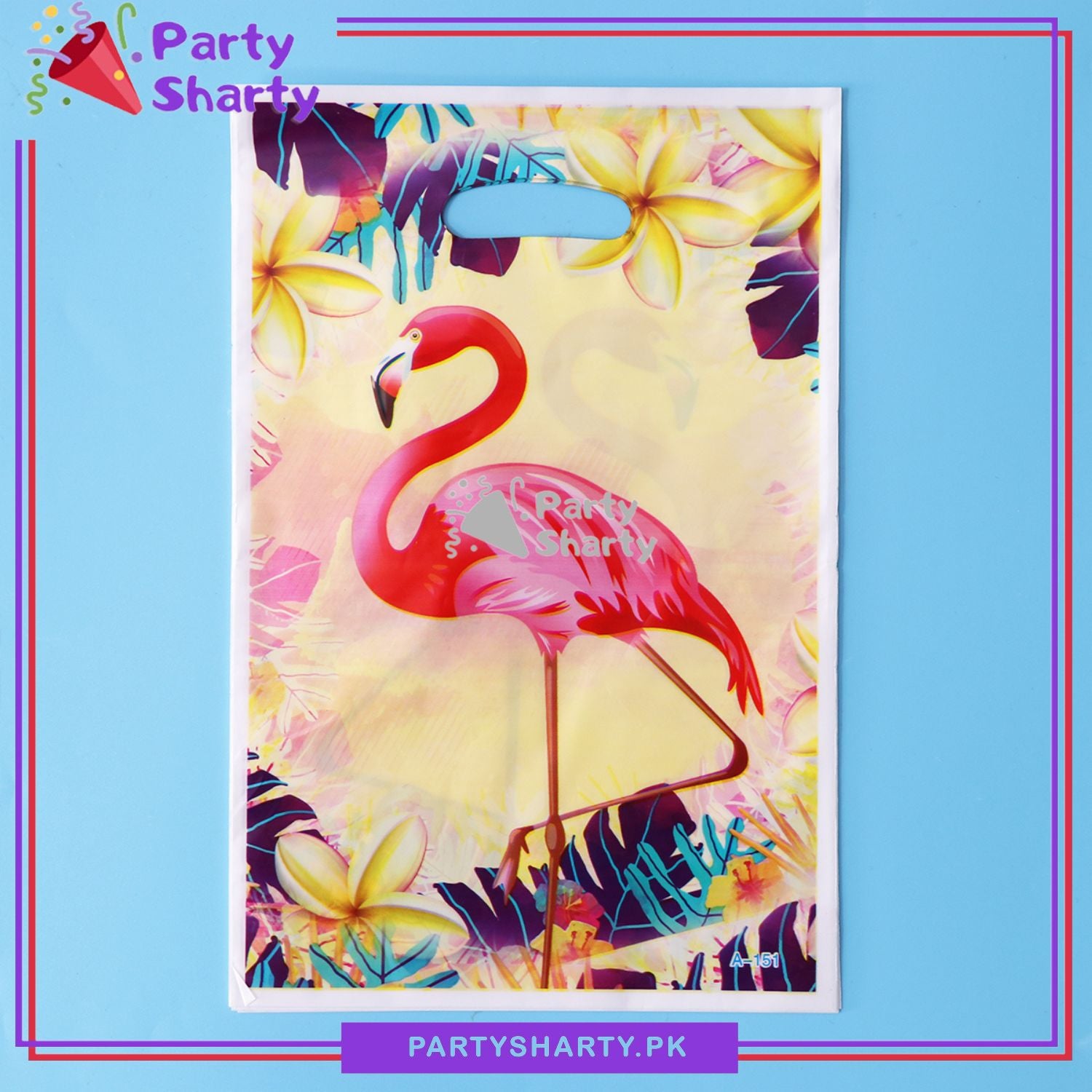 D-2 Flamingo Theme Goody Bags Pack of 10 For Flamingo Theme Party Decoration and Celebration