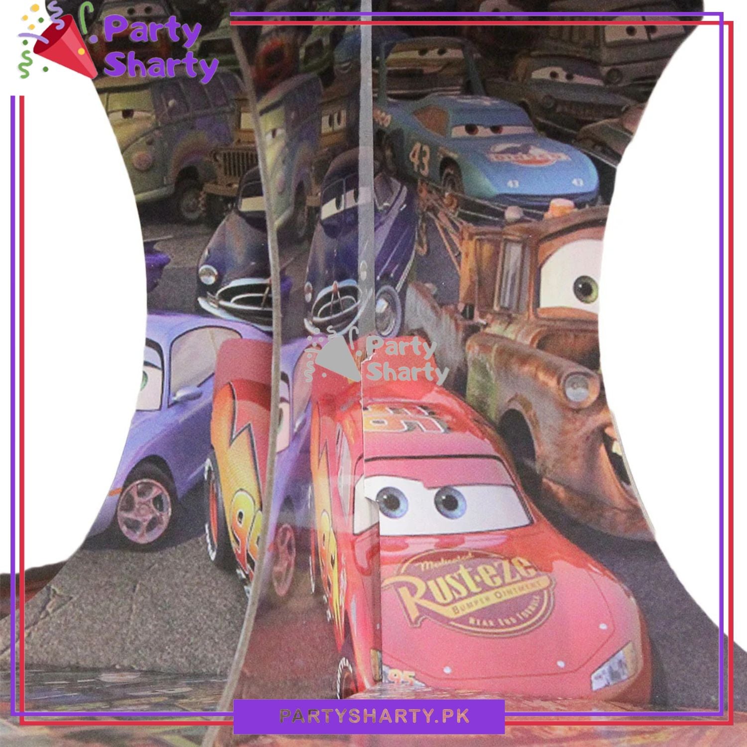 D-2 Lightning McQueen Cupcake Stand For Car Theme Party Decoration and Celebration