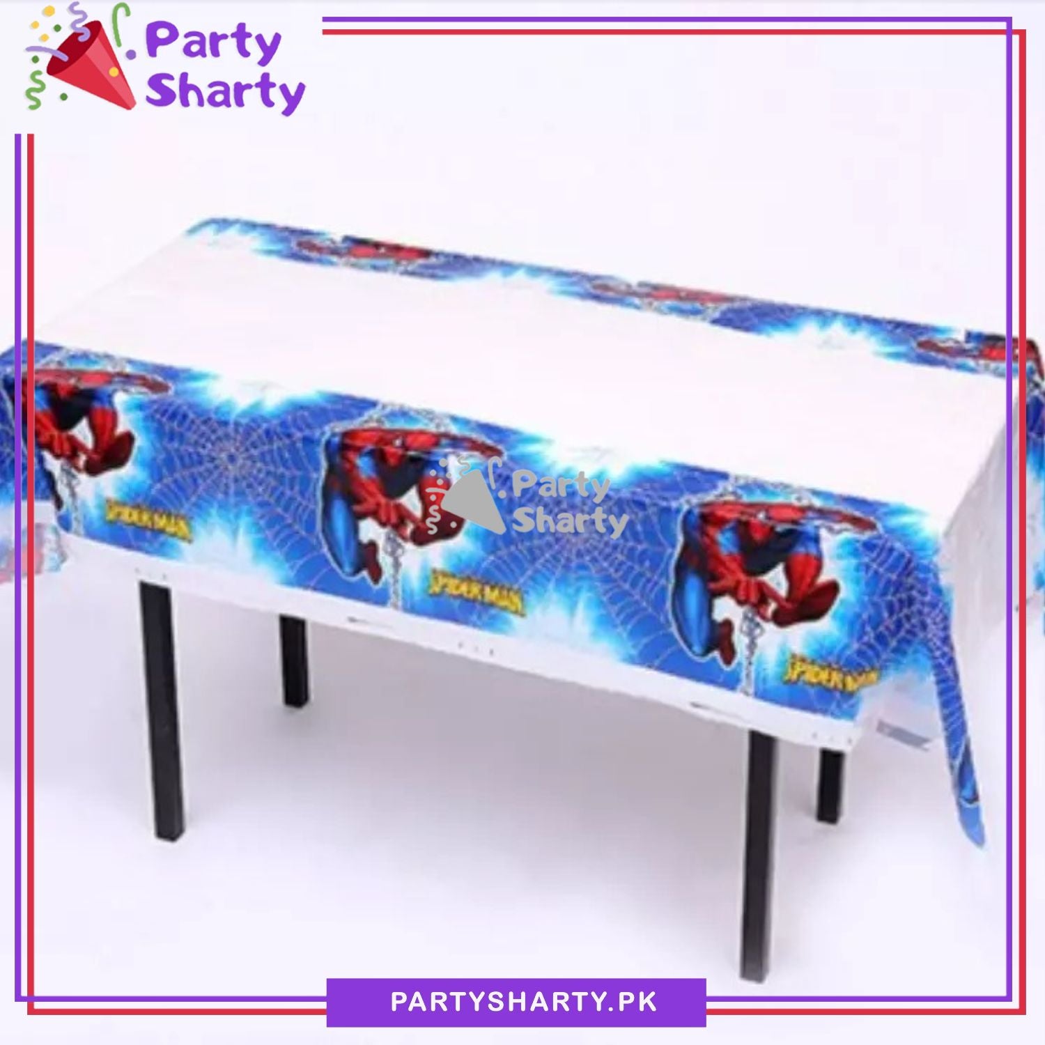 D-2 Spiderman Party Theme Table Cover for Birthday Party and Decoration
