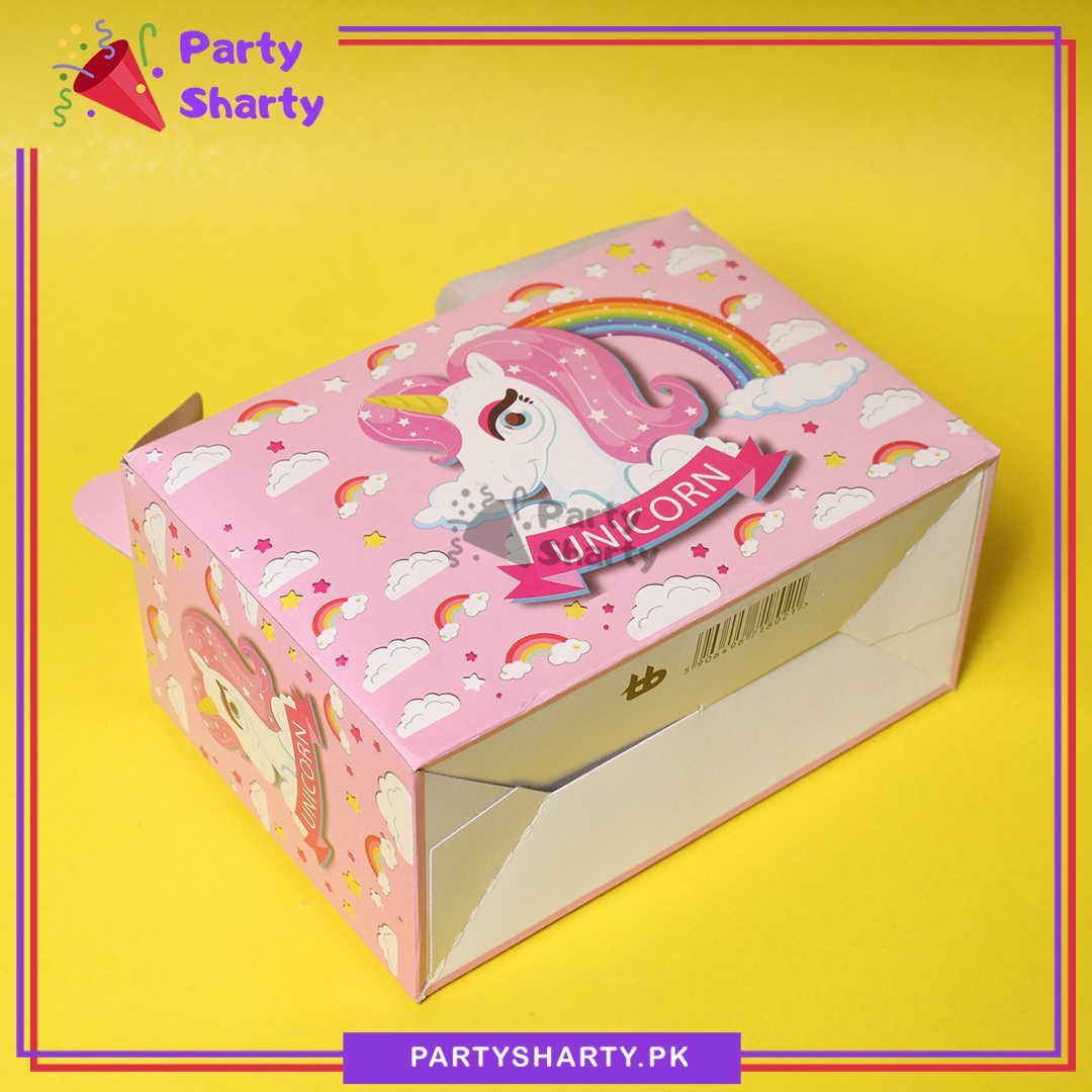 D-3 Unicorn Theme Goody Boxes Pack Of 10 For Unicorn Theme Birthday Party and Decoration
