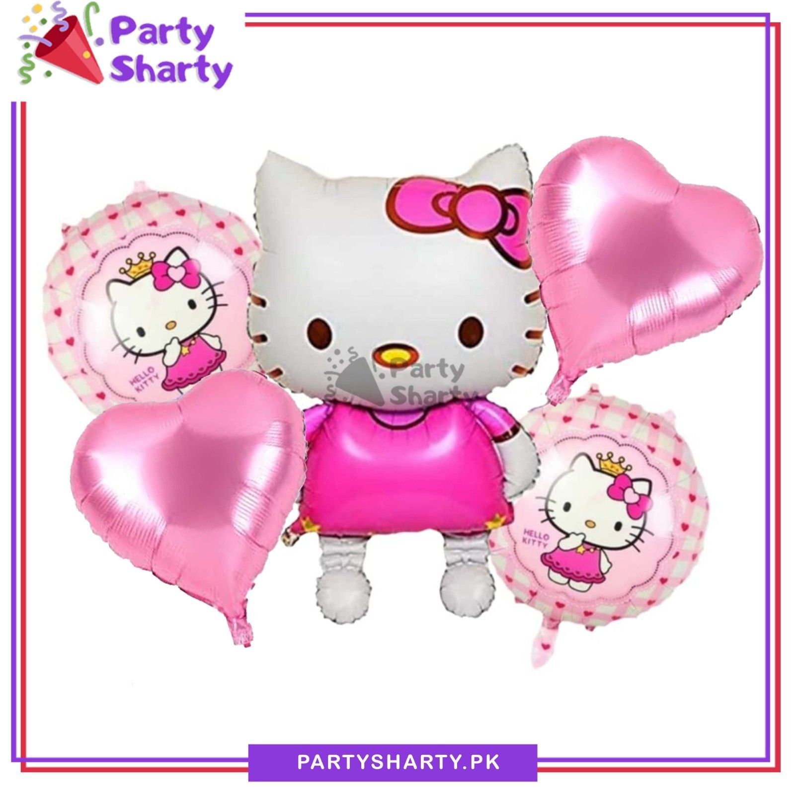 D-3 5pcs/set Hello Kitty Foil Balloons For Hello Kitty Theme Party Decoration & Celebration