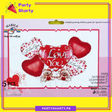 D-3 5pcs/set I Love You Foil Balloons Set For Anniversary Party Decoration & Celebration