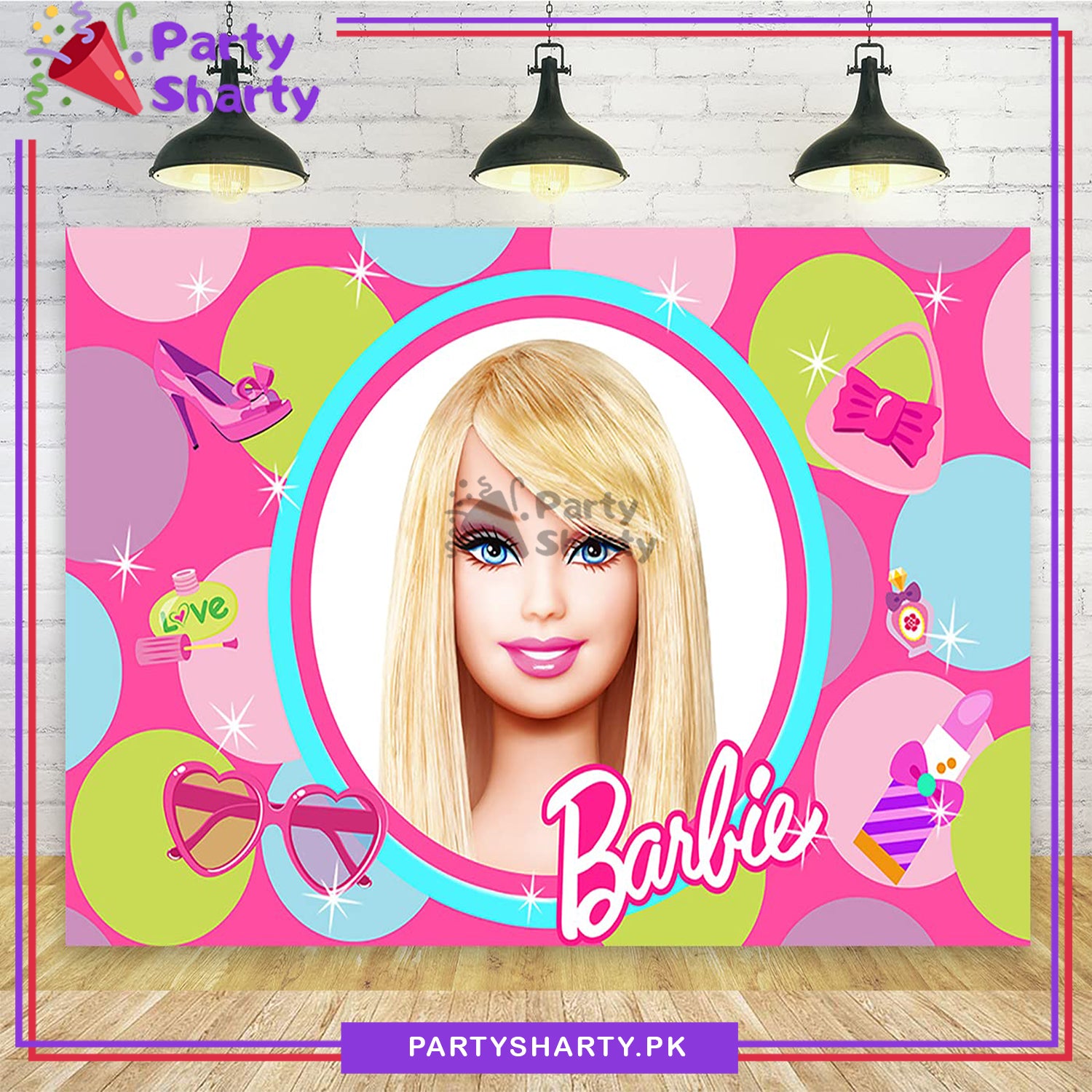 D-3 Barbie Theme Panaflex Backdrop For Theme Based Birthday Decoration and Celebration