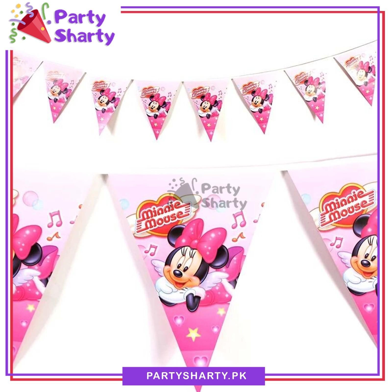 D-3 Minnie Mouse Theme Party Flags Bunting for Theme Decoration & Celebrations