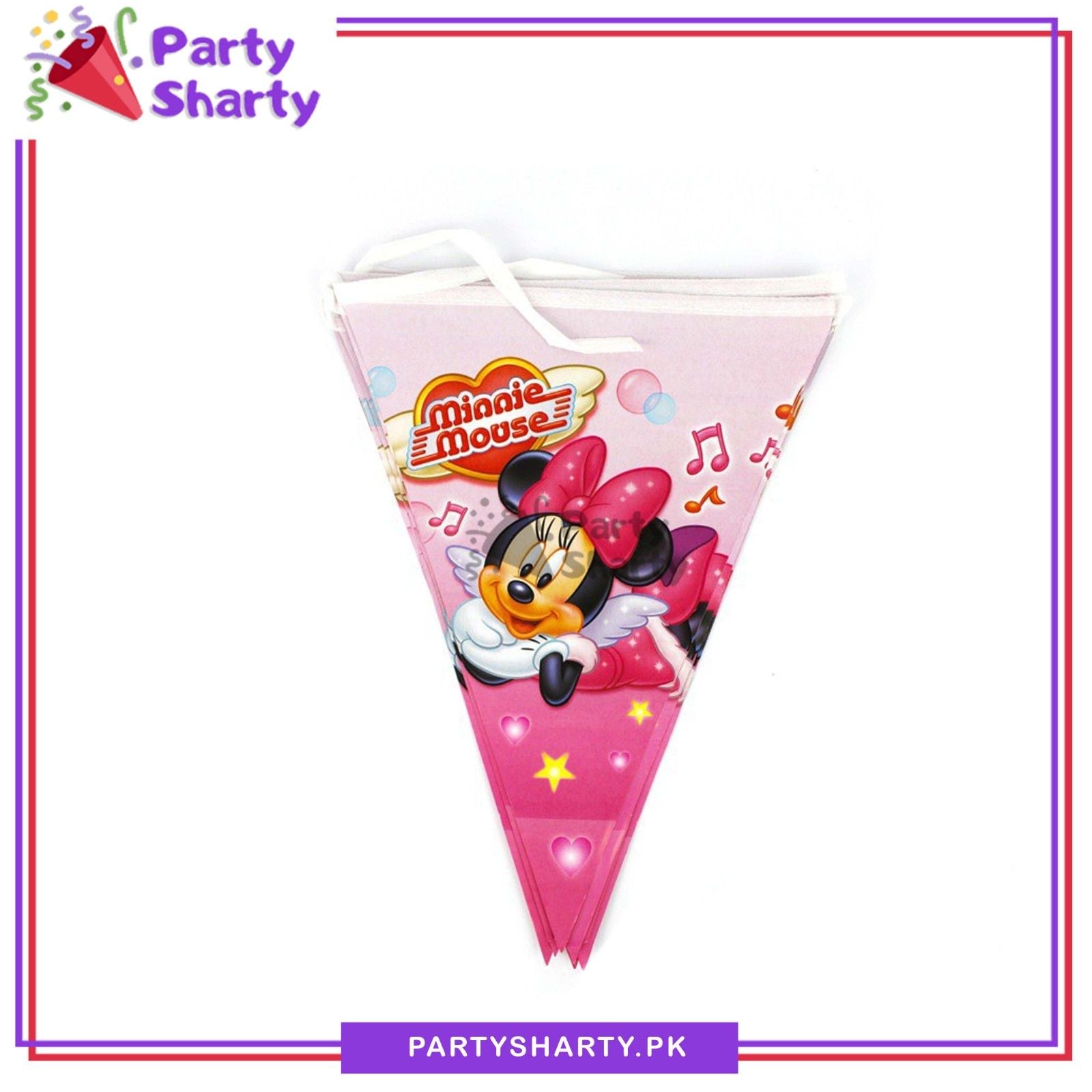 D-3 Minnie Mouse Theme Party Flags Bunting for Theme Decoration & Celebrations